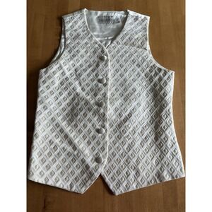 Passports of Pier 1 Imports Women's Sleeveless Embroidered Cream Gold Vest Sz M